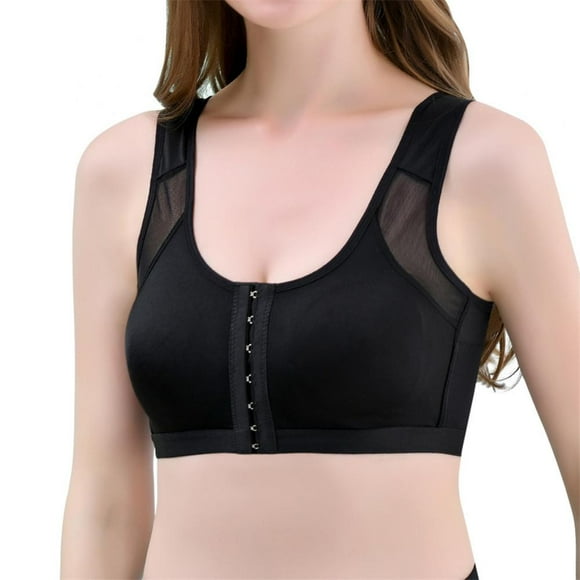 Greyghost 1Pc Women's Back Support Posture Bra Posture Corrector Tops Vest Prevent Humpback Chest Sagging Adjustable Underwear Lady Chest Breast Support Black 2XL