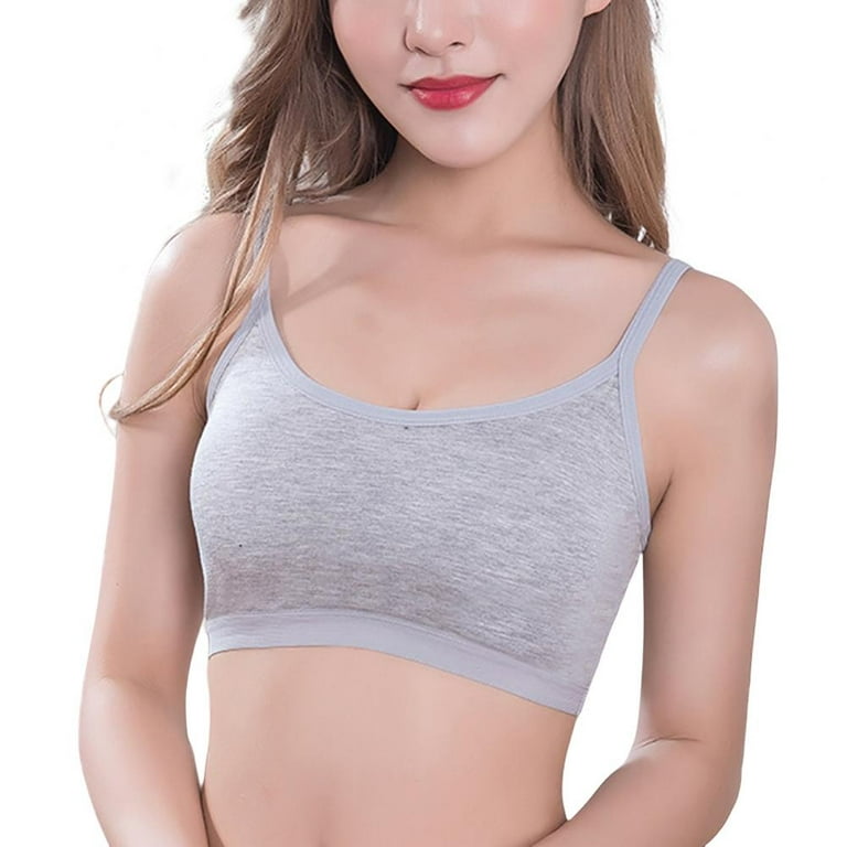 Greyghost 1Pc Women's Sports Bras Fitness Running Quick-dry Yoga Workout  Crop Tank Top Thin Strap Padded Gym Tops Breathable Athletic Bra Gray XL 