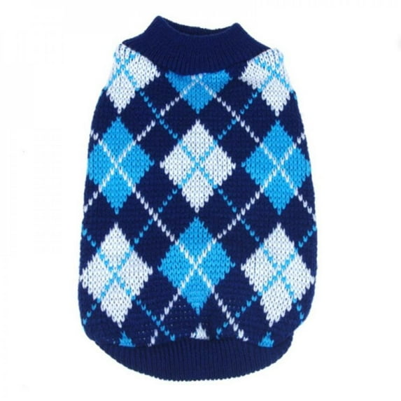 Greyghost Pet Autumn and Winter Warm Knitting Clothes Warm Clothing Small and Medium Dog Cold Weather Sweater, Dark Blue XXL