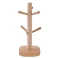 thumbnail image 1 of Greyghost Wooden 6 Cup Mug Tree Stand And Kitchen Towel Paper Roll Pole Holder Rack, 1 of 6