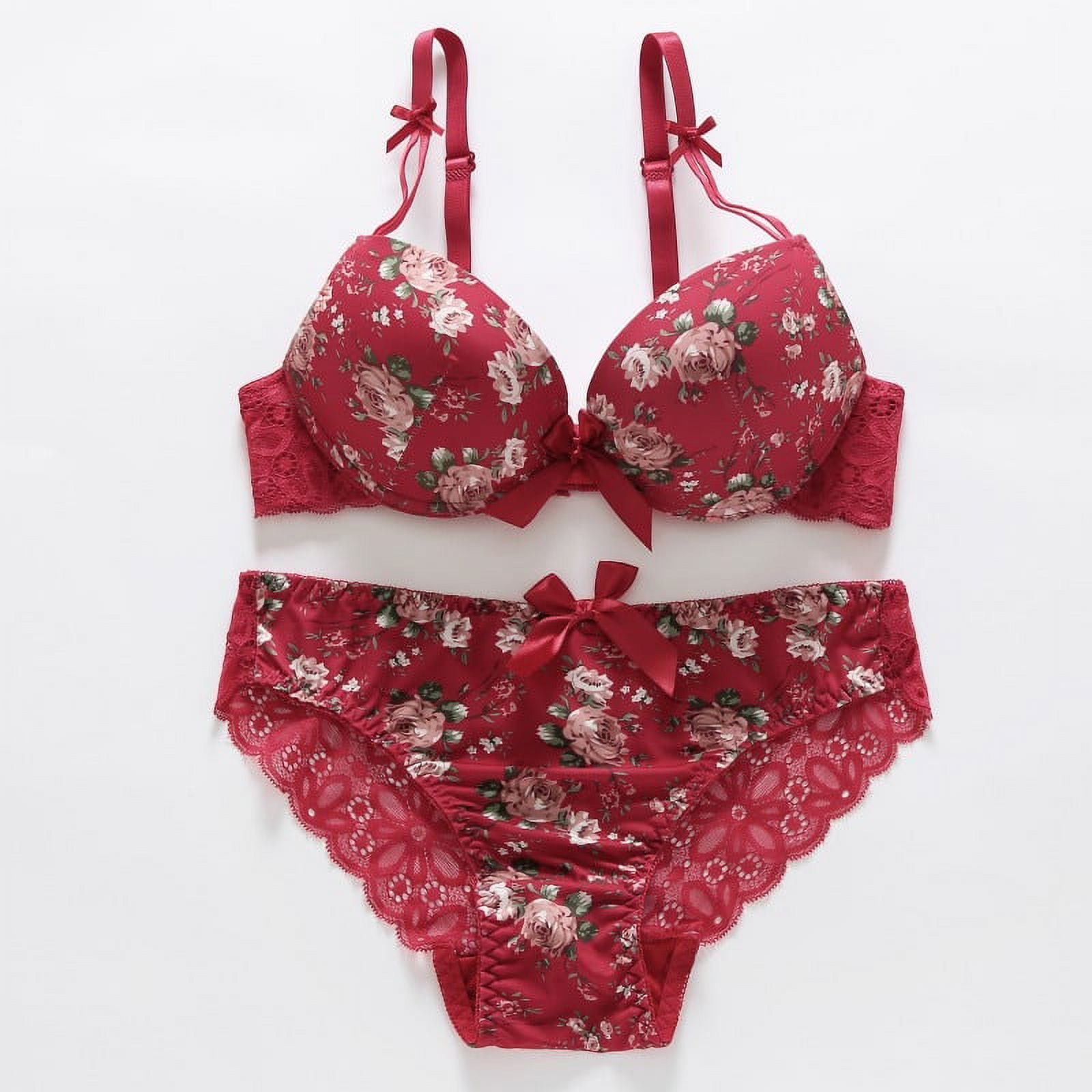 Print Floral Lace Embroidery Underwear Lingerie Bra and Panty Set Sexy Push  up Bra Set Women's Bras and Brief Sets - China Sexy Lingerie and Womans  Sexy Lingerie price