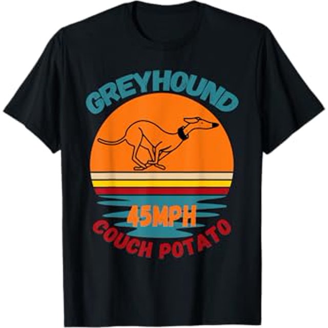 Greyhound 45mph Potato Couch Dog Friends Cute Cool TShirt