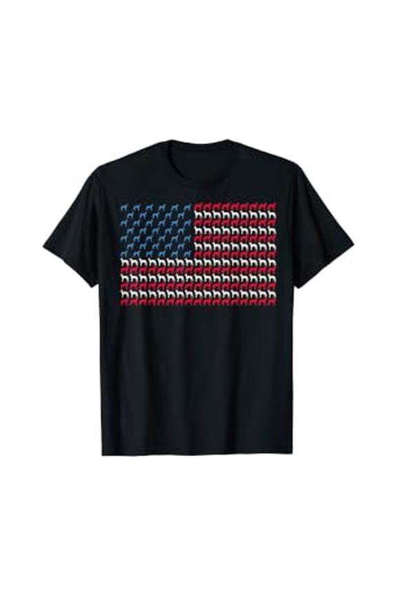Greyhound American Flag Dog US 4th Of July Racer USA Gift T-Shirt