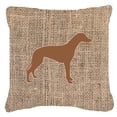 thumbnail image 1 of Greyhound Burlap and Brown BB1086 Fabric Decorative Pillow, 1 of 2