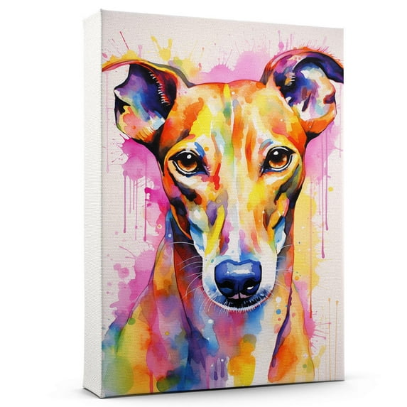 Greyhound Canvas Wall Art Famous Oil Paintings Monets Watercolor Dog Canvas Funny Dog Canvas Floral Print Abstract Farmhouse Gallery Aesthetic Room Decor for Bedroom Bathroom