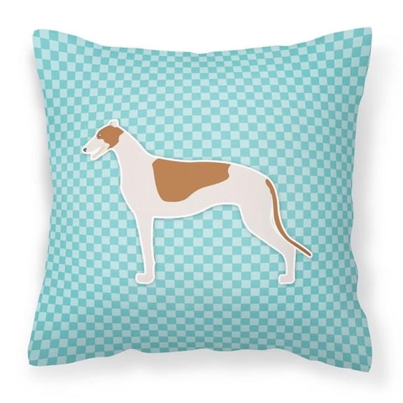 Greyhound Checkerboard Blue Fabric Decorative Pillow