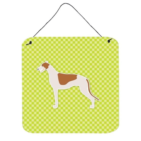 Greyhound Checkerboard Green Wall or Door Hanging Prints