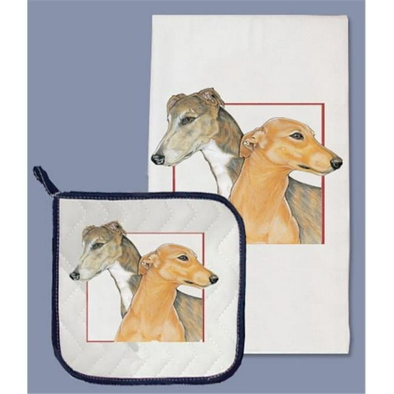 Greyhound Dish Towel And Pot Holder Set