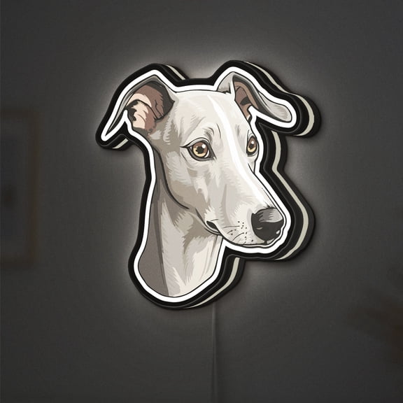 Greyhound Dog 3D Novelty Light Box – Elegant Hound Lamp Decor for Pet Lovers, Italian Greyhound Fans, and Dog-Friendly Spaces (Width 8 inch, 20cm)