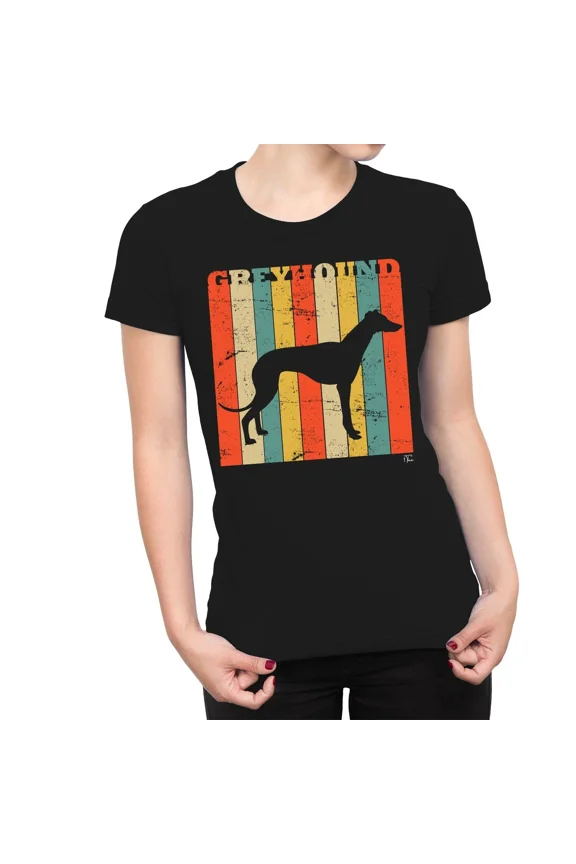 Greyhound Dog Breed Retro Colorful Artistic Pet Lover Vintage Style Unisex T-Shirt up to size 5XL
