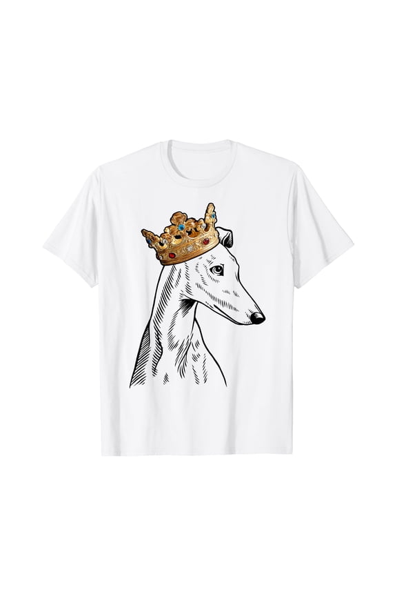 Greyhound Dog Wearing Crown T-Shirt