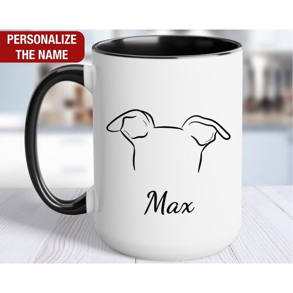 Greyhound Ears Outline Mug Greyhound Personalized Cup Greyhound Mug Greyhound Coffee Cup G