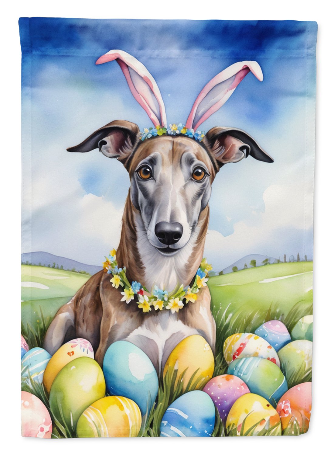 Greyhound Easter Egg Hunt Garden Flag 11.25 in x 15.5 in