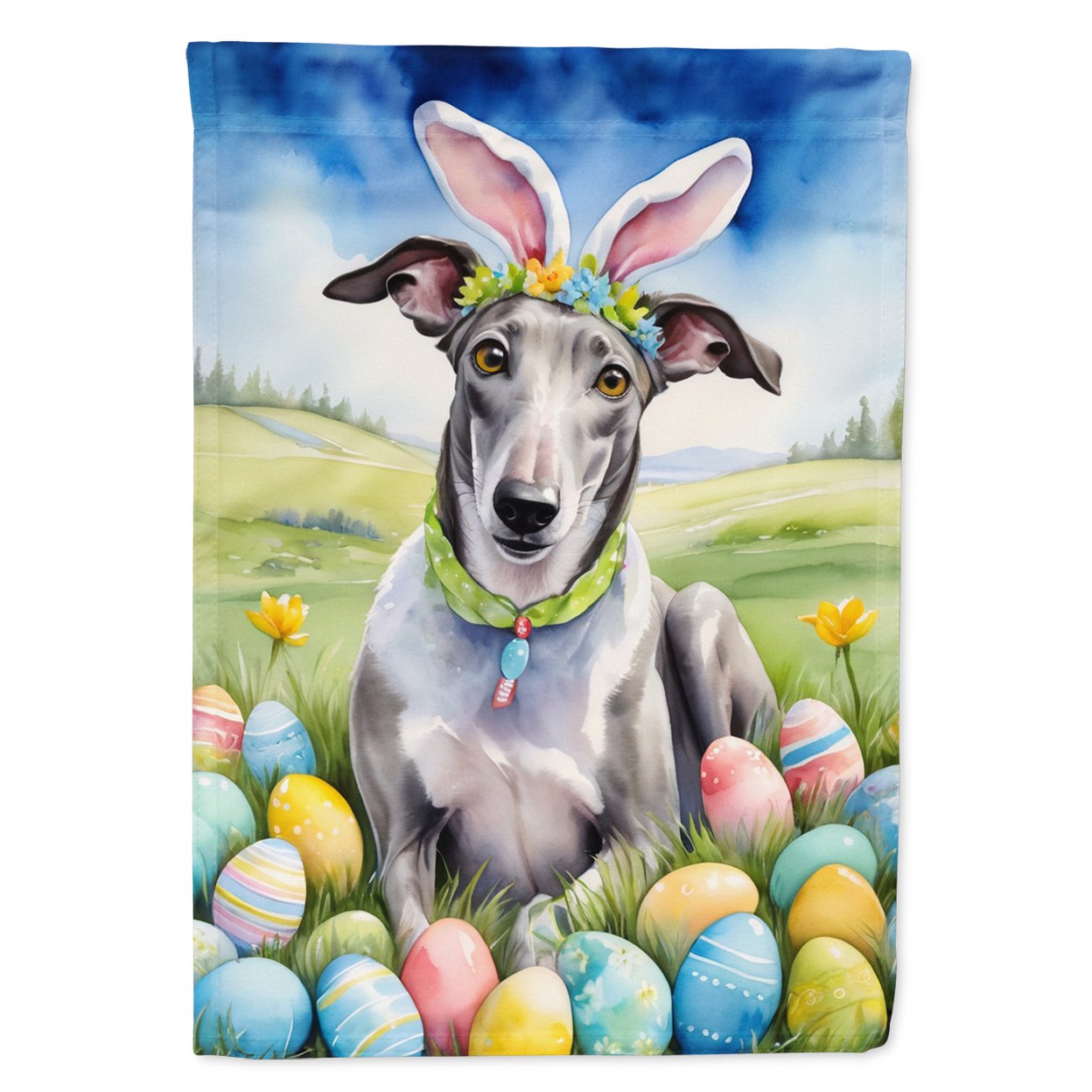 Greyhound Easter Egg Hunt Garden Flag 11.25 in x 15.5 in