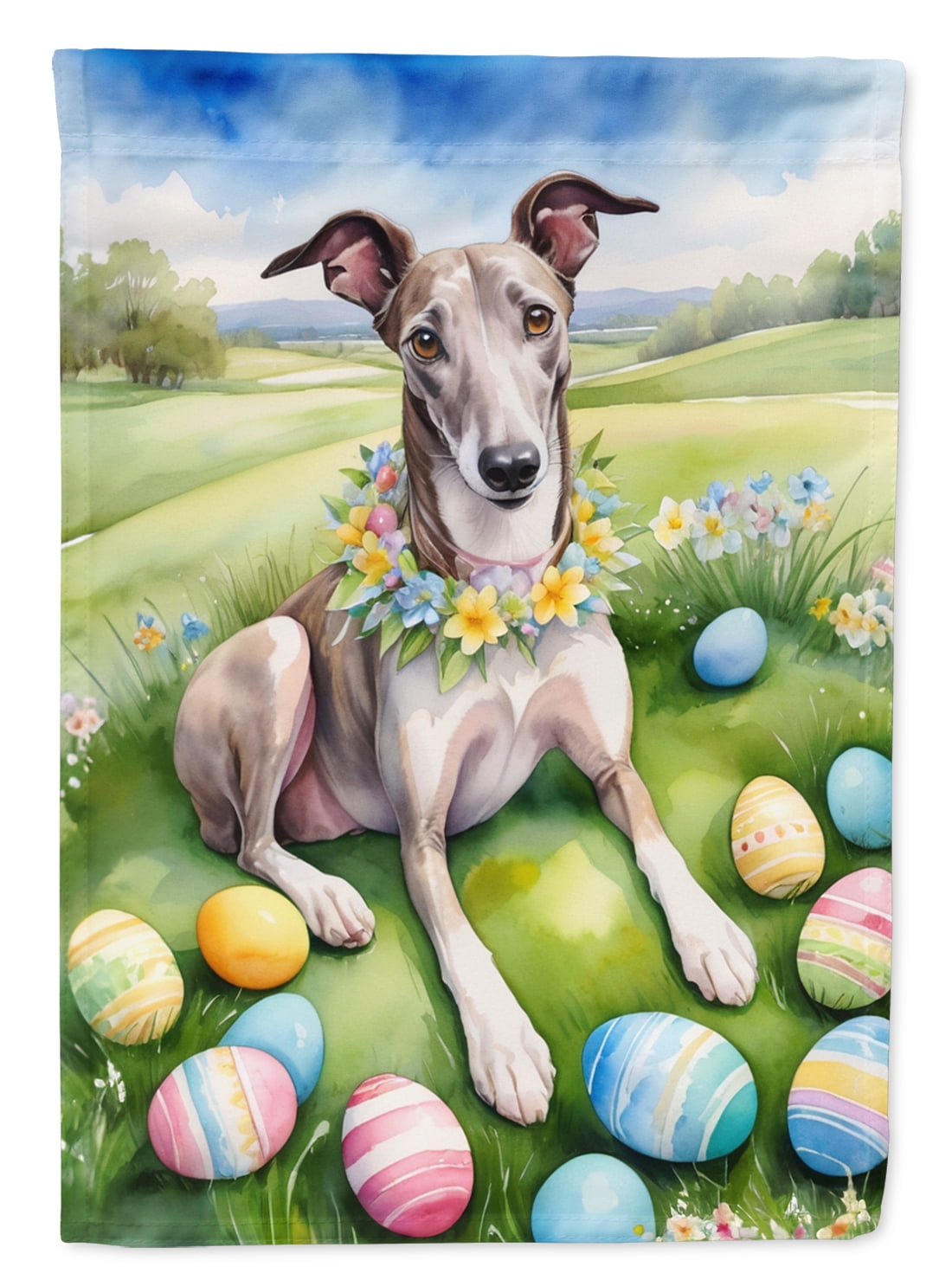 Greyhound Easter Egg Hunt Garden Flag 11.25 in x 15.5 in