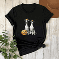 thumbnail image 1 of Greyhound Halloween Pumpkins Funny Dog Cartoon Illustration Style Unisex T-shirt up to size 5XL, 1 of 2