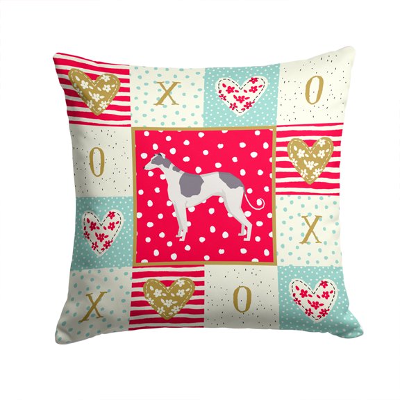 Greyhound Love Fabric Decorative Pillow