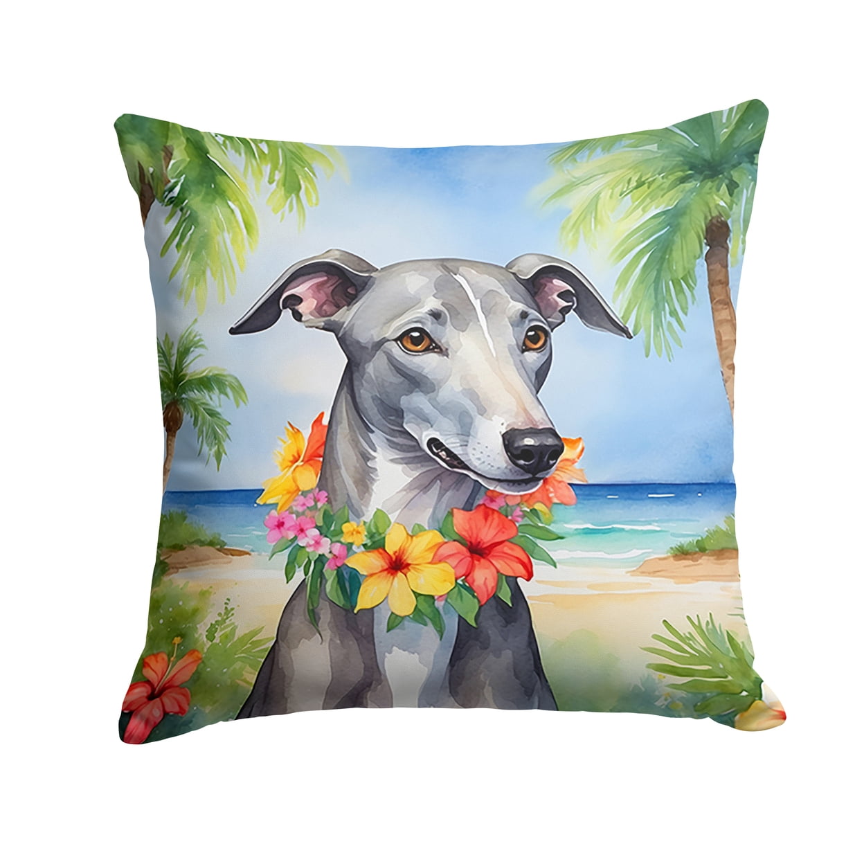 Greyhound Throw Greyhound Luau Throw Pillow 18 in x 18 in - Walmart.com