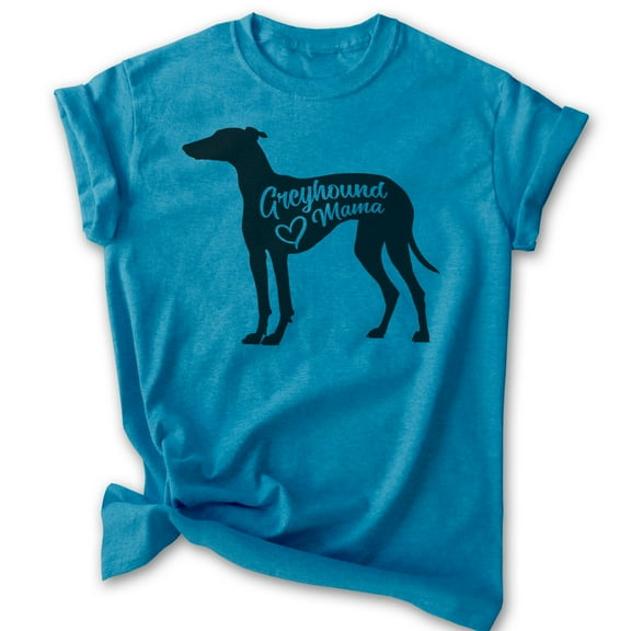 Greyhound Mama, Unisex Women's Shirt, Greyhound Owner, Funny Dog Mama Gift, Heather Blue, X-Large