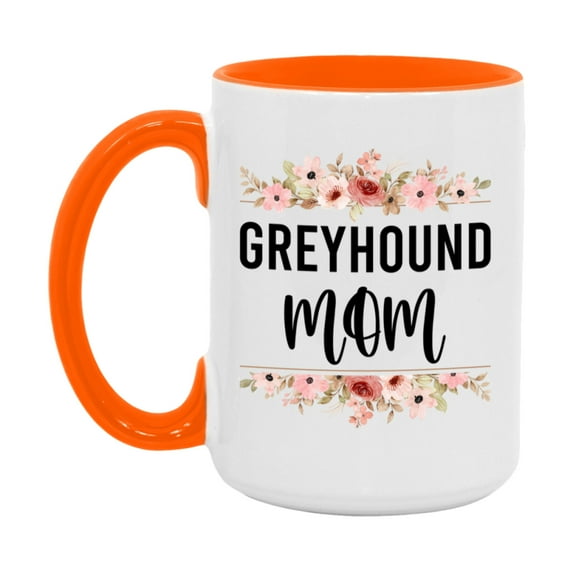 Greyhound Mom Coffee Mug, 11Oz Or 15Oz White Ceramic Tea Cup, Gift For Greyhound Mom