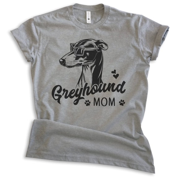 Greyhound Mom, Unisex Women's Shirt, Greyhound Owner, Funny Dog Mom Gift, Dark Heather Gray, X-Small