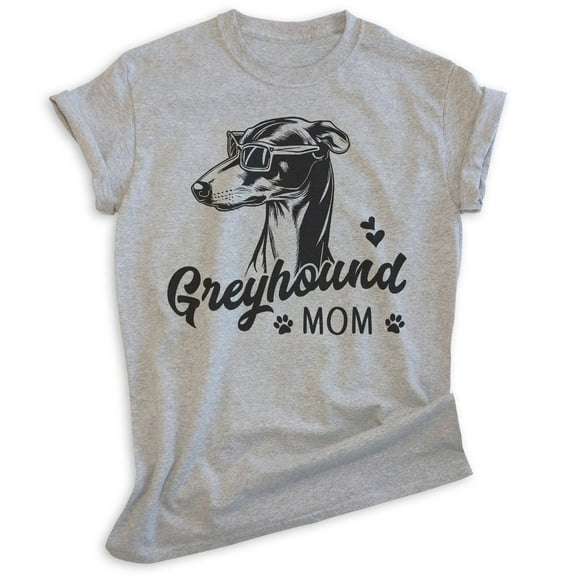 Greyhound Mom, Unisex Women's Shirt, Greyhound Owner, Funny Dog Mom Gift, Heather Gray, Medium