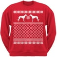 thumbnail image 1 of Greyhound Red Adult Ugly Christmas Sweater Crew Neck Sweatshirt, 1 of 1
