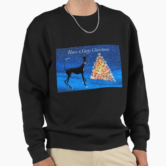 Greyhound Sighthound Have A Greyt Christmas Graphic Unisex Sweatshirt Retro Pun G23363, Up to Size 5XL