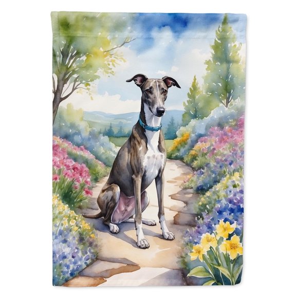 Greyhound Spring Path House Flag 28 in x 40 in