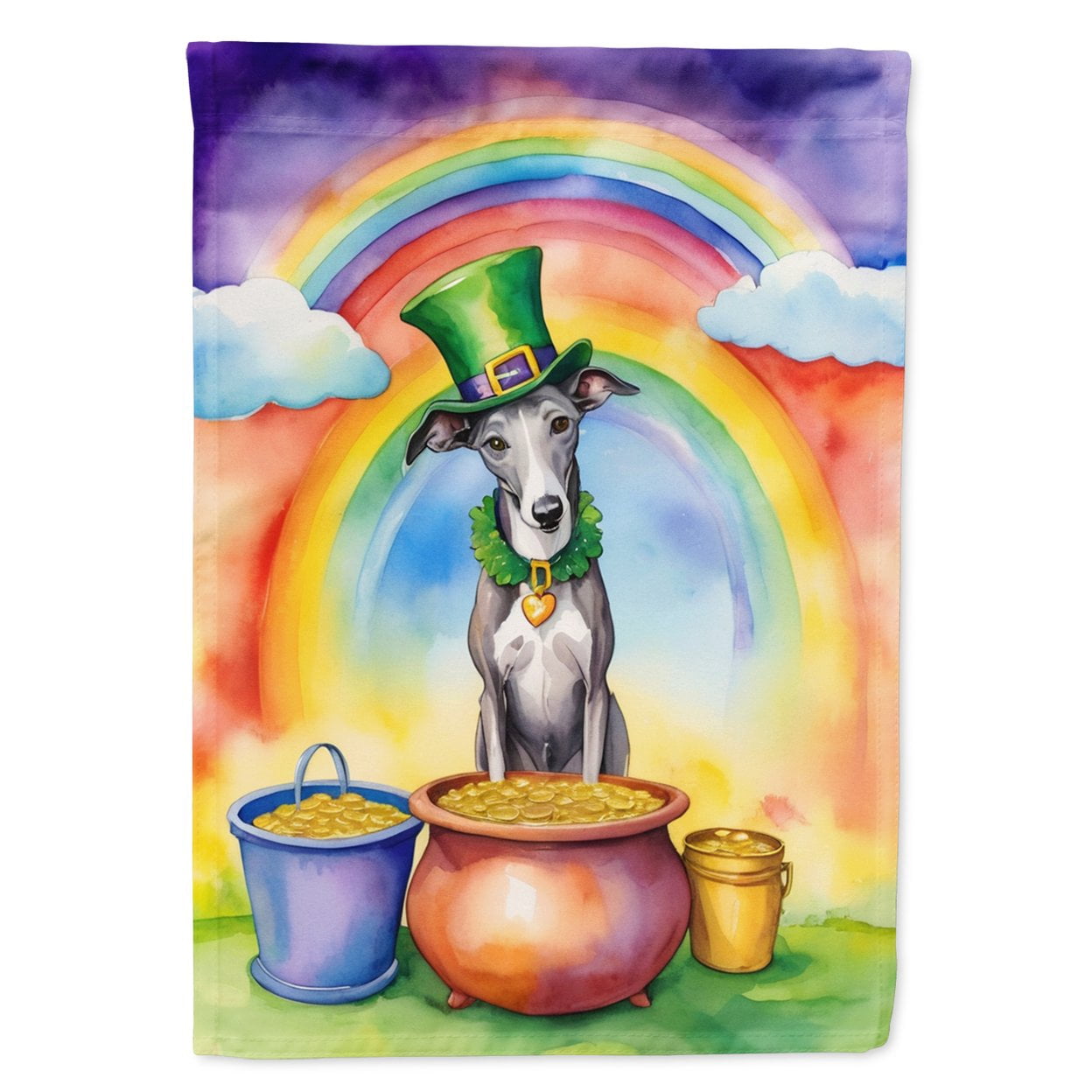 Greyhound St Patrick's Day Garden Flag 11.25 in x 15.5 in