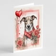 thumbnail image 1 of Greyhound Valentine Roses Greeting Cards Pack of 8 7 in x 5 in, 1 of 3