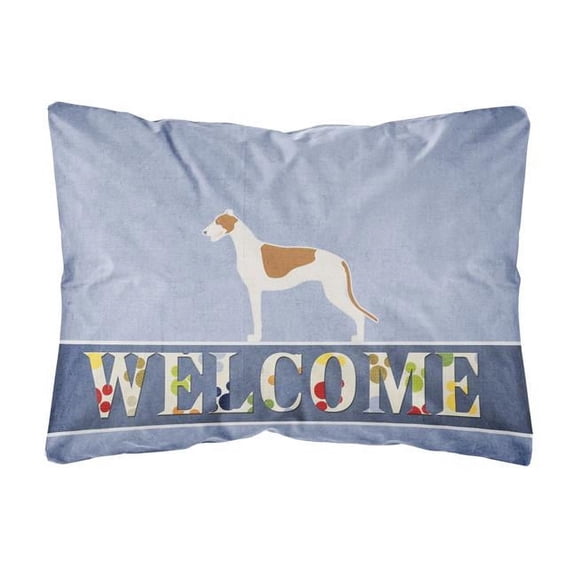 Greyhound Welcome Canvas Fabric Decorative Pillow