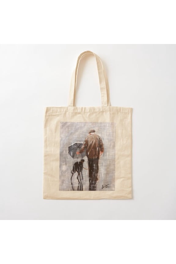 Greyhound Whippet Rain Winter Dog Canvas Tote Bag, Family Gift For Mother, Her