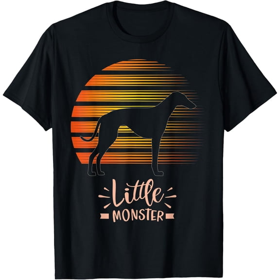 Greyhound Windhound Dog Breed T-ShirtMen's and women's gift, black and white T-shirt, size: Extra large S-4XL