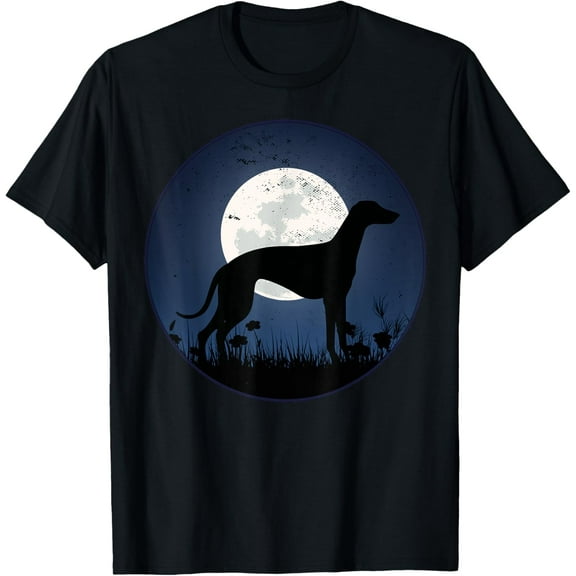 Greyhound Windhound Dog Breed T-ShirtMen's and women's gift, black and white T-shirt, size: Extra large S-4XL