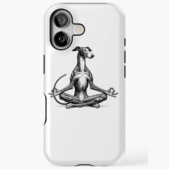 Greyhound Yoga Lotus Meditation Dog Lover Design Phone Case for iPhone 17 16 15 14 13 12 11 Pro Max