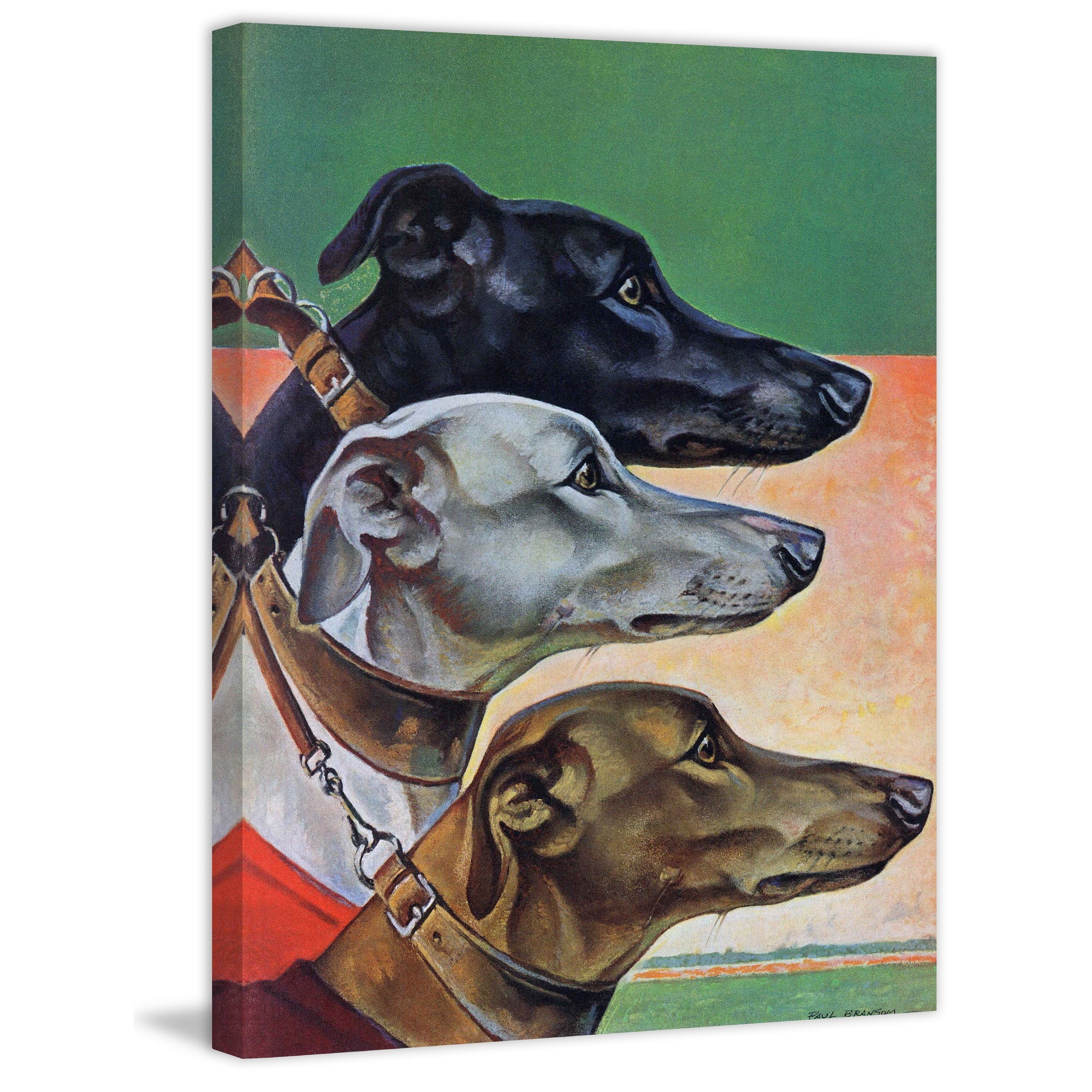 "Greyhounds" by Paul Bransom Painting Print on Canvas