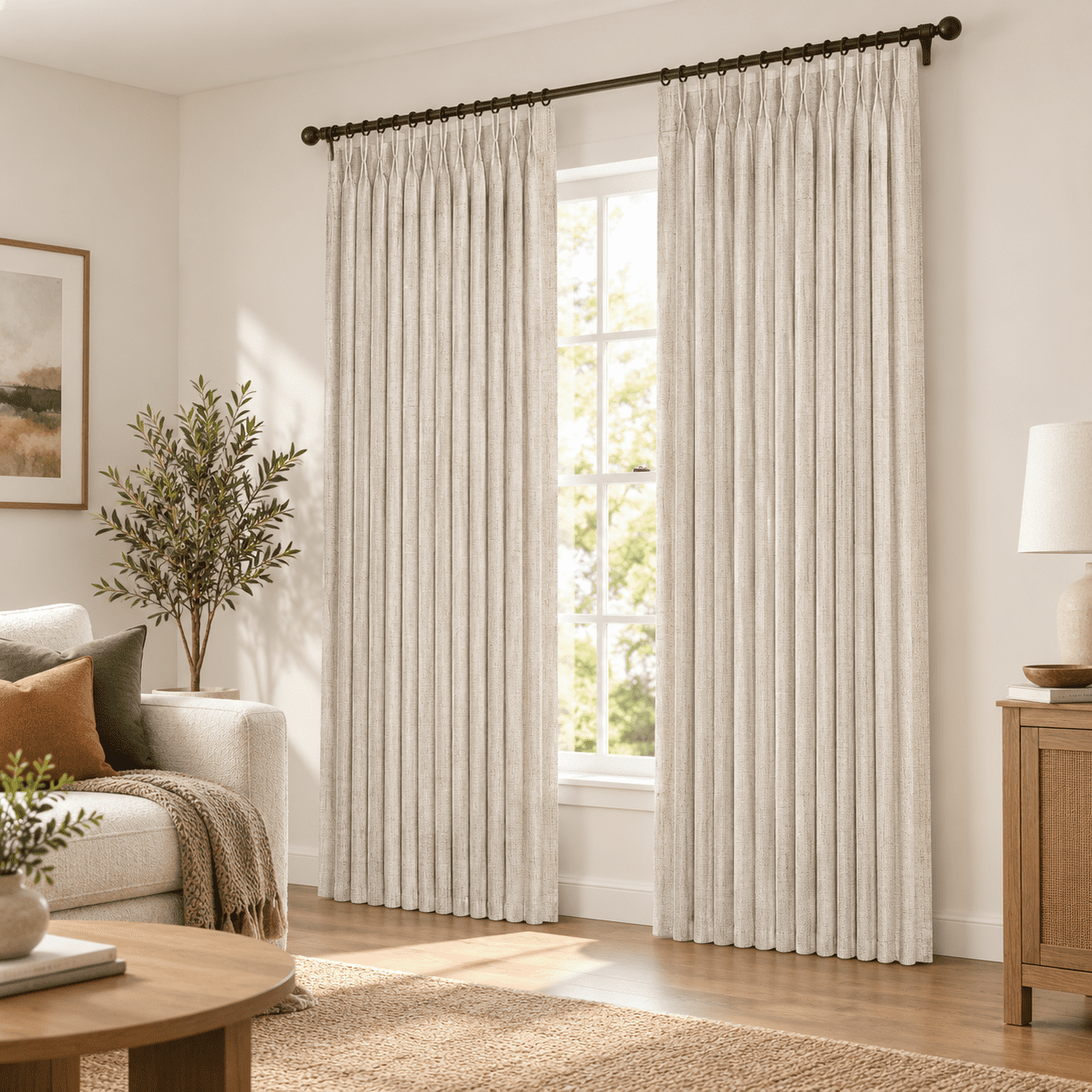 Greyishbrown 40"W x 108"L (Pack of 2) Blackout Pinch Pleat Linen Blend