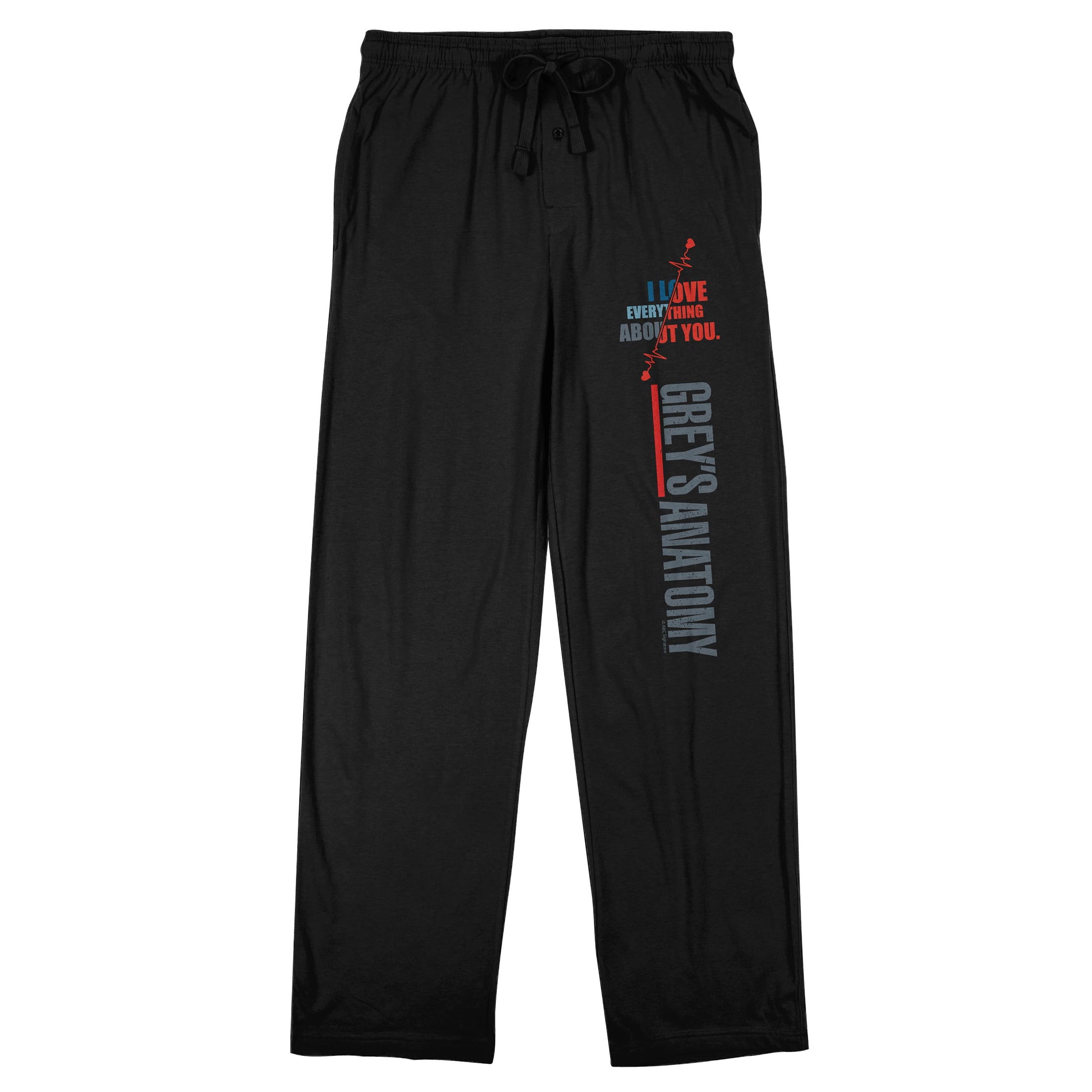 Greys Anatomy I Love Everything About You Men s Black Sleep Pants Large