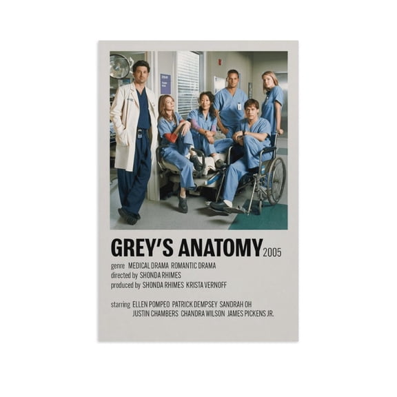 Greys Anatomy TV Series Show Canvas Poster, Decorative Painting Posters Wall Art For Home Bedroom Living Office Room Decor(12"Lx18"W Unframed)