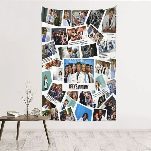 Greys Anatomy Tapestry Wave Wall Hanging Home Decoration Wall Blanket Dormitory Living Room Bedroom Backdrop Poster (60x40 In)