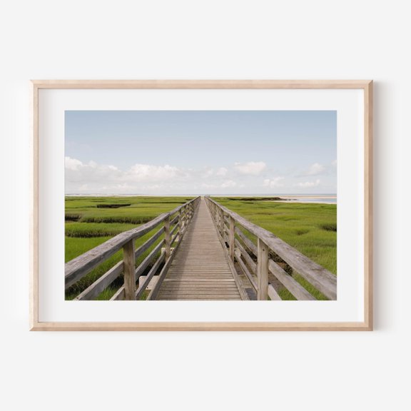 Greys Beach Boardwalk Print Cape Cod Wall Art Coastal Nature Photography Marsh Landscape Photo Yarmouth Massachusetts Art