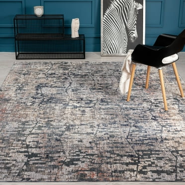 Greys/Coal Abstract Area Rug 2' X 3' 2' x 3' Bathroom,Bedroom,Entryway