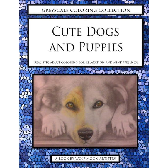 Greyscale Coloring Collection - Cute Dogs and Puppies