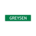 thumbnail image 1 of Greysen Boys Children Name Letter Printed Label Indoor Outdoor Unique Wall Plaque Decoration Aluminum Metal Sign 4"x13.5", 1 of 1