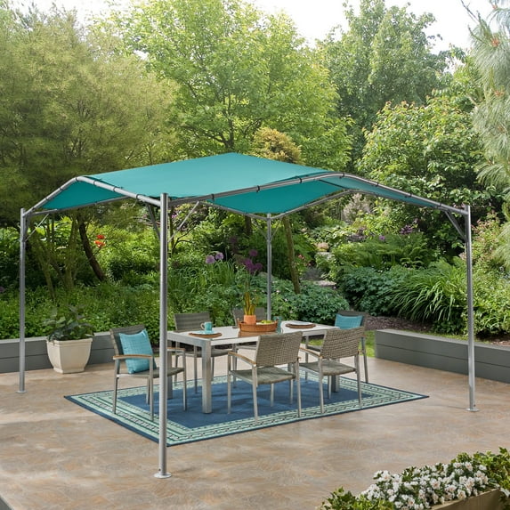Greysen Outdoor 11.5' x 11.5' Aluminum Gazebo Canopy, Teal, Silver