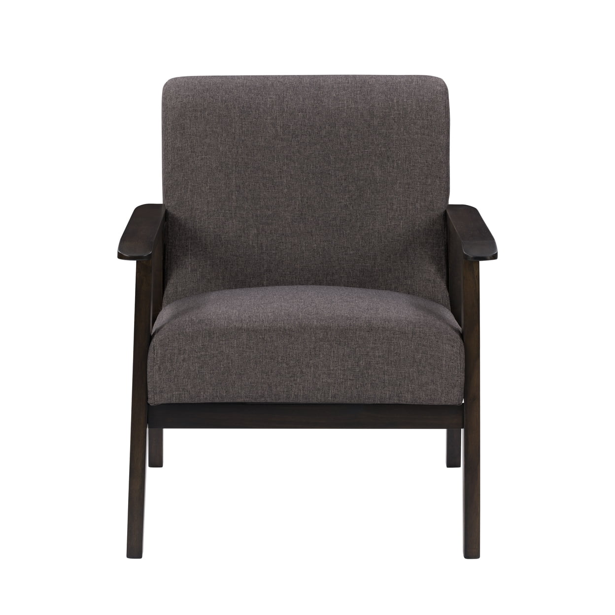 Greyson Mid-Century Charcoal Brown Wood Accent Chair