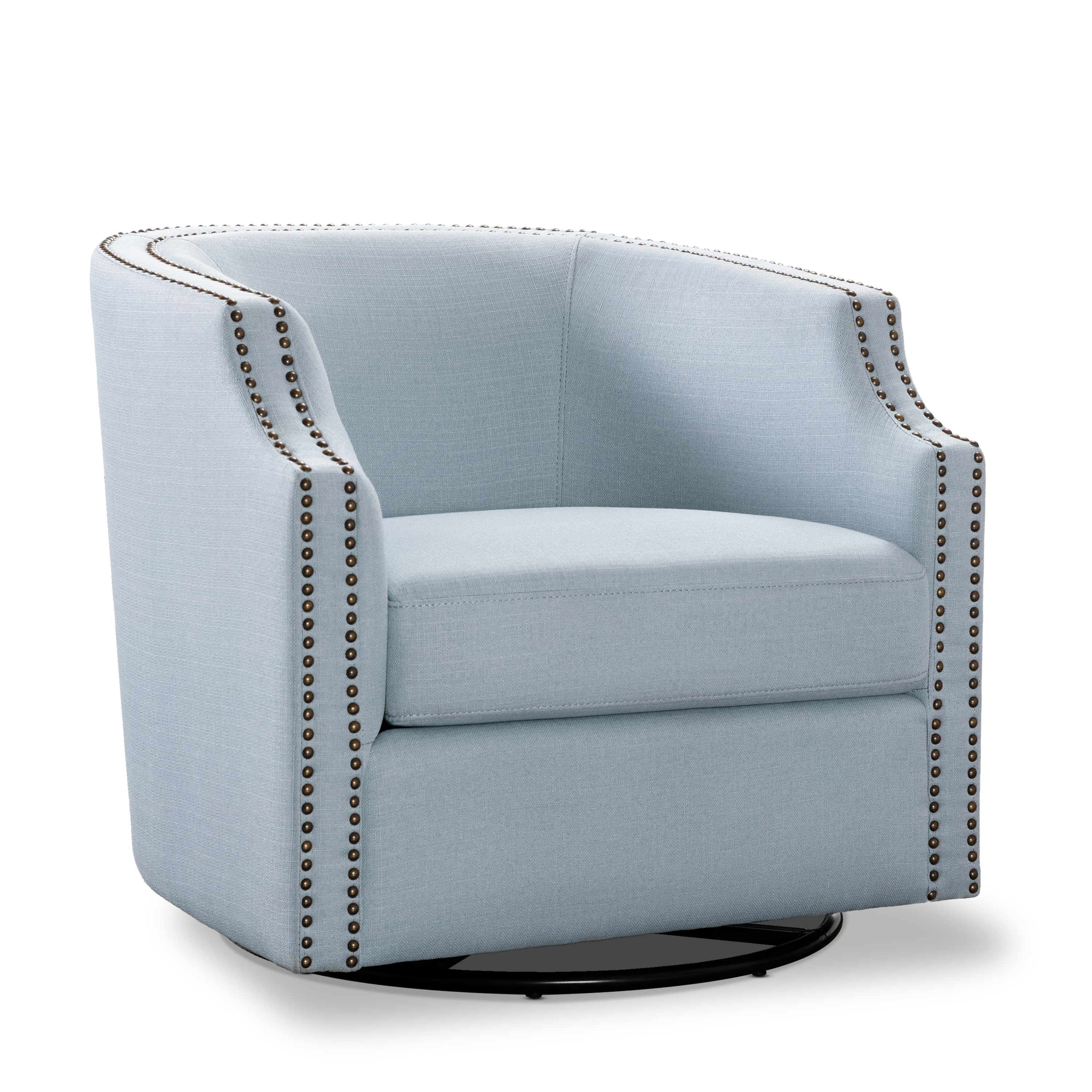 Greyson Living Adesso Swivel Glider Barrel Chair by Sky Blue