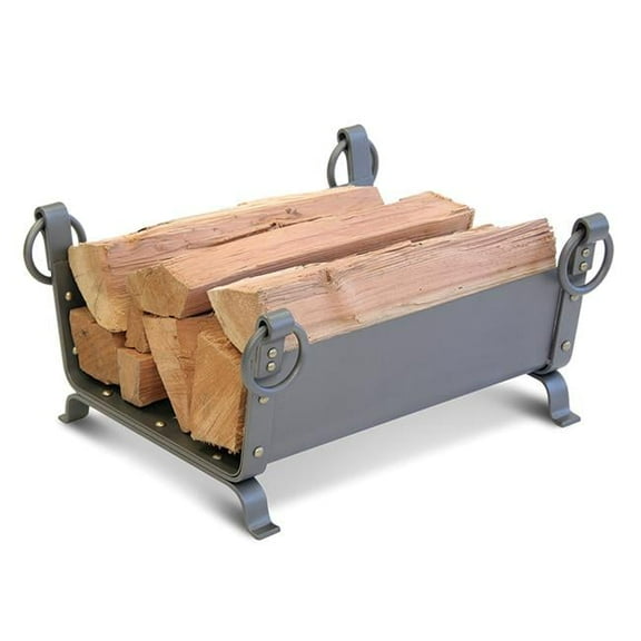 Greyson Wood Holder - Natural Iron with Brass Rivets