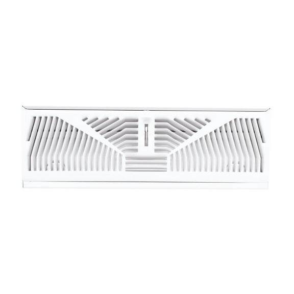 Accord Ventilation Baseboard Diffuser Sunburst Traditional - Adjustable Heavy Gauge Steel - 15 in, White